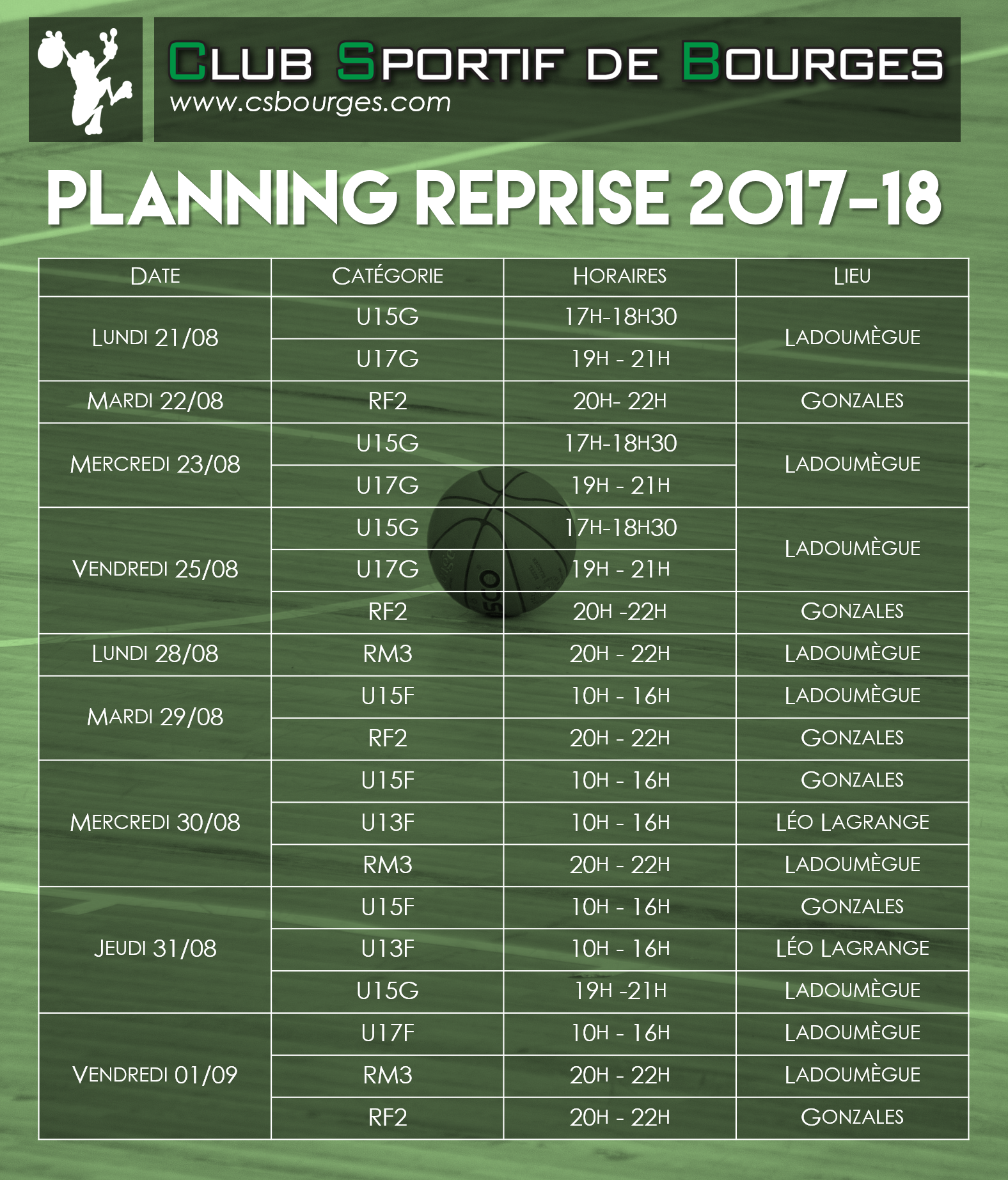 Planning reprise 2017 18